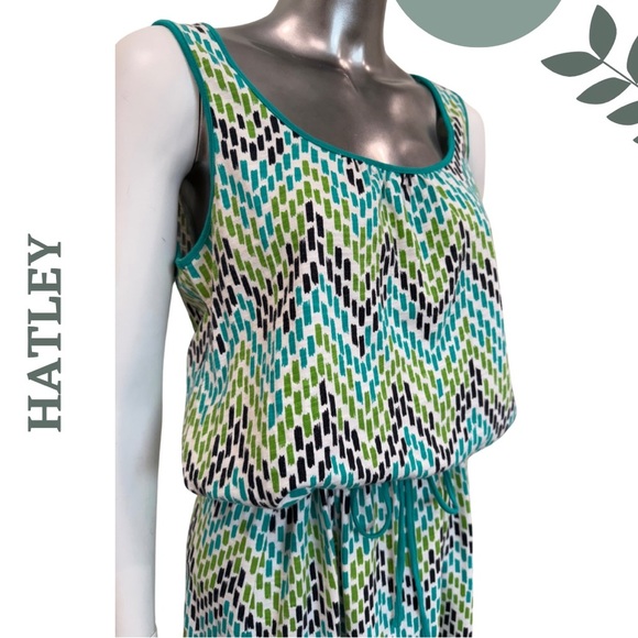 Hatley Chevron Print Sleeveless Maxi Dress – Drawstring Adjustable Waist Medium - Picture 5 of 6